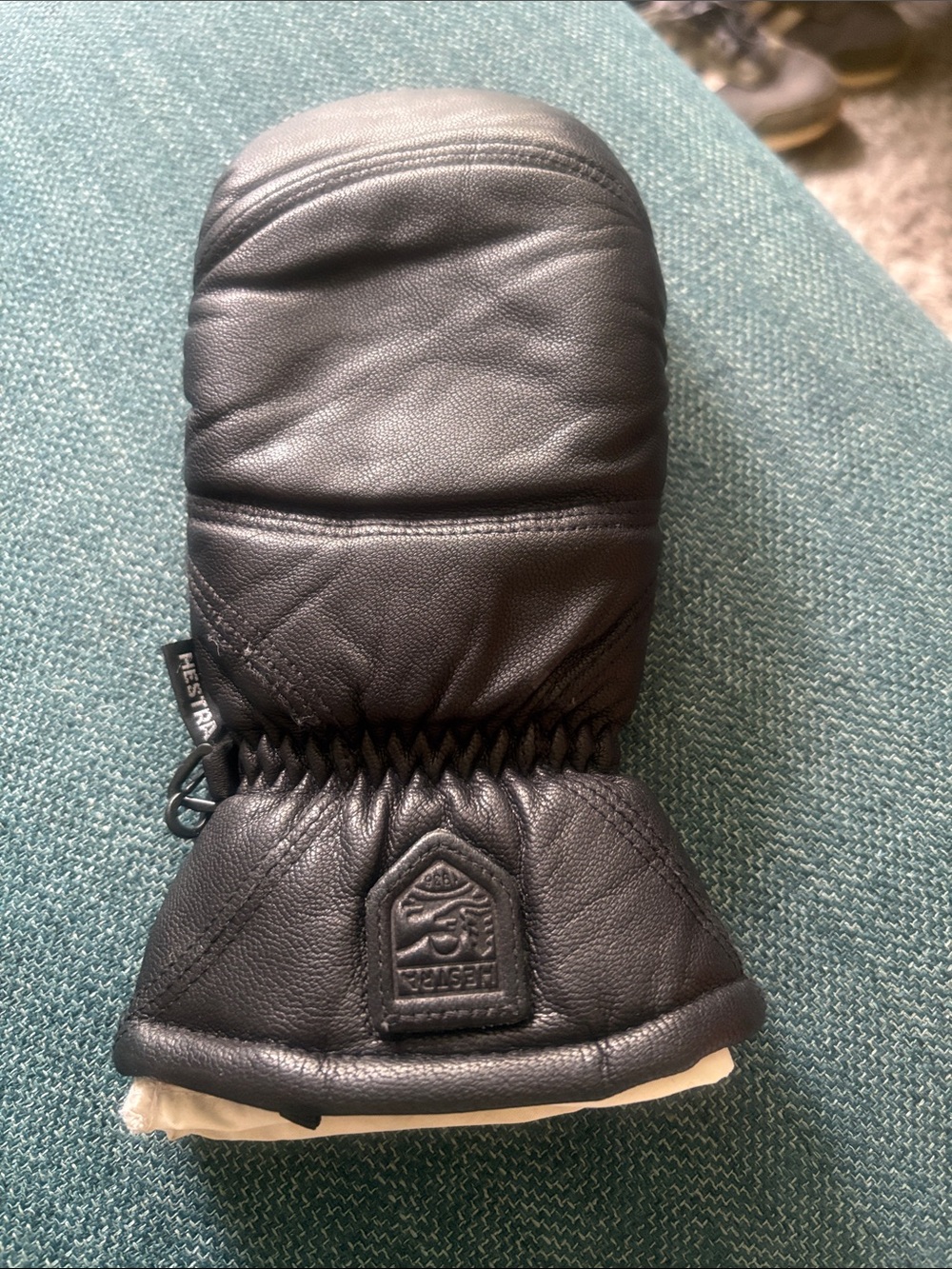 EUC Women’s Hestra Box Mitten LEFT HAND ONLY Black Leather Size 6 (Small)